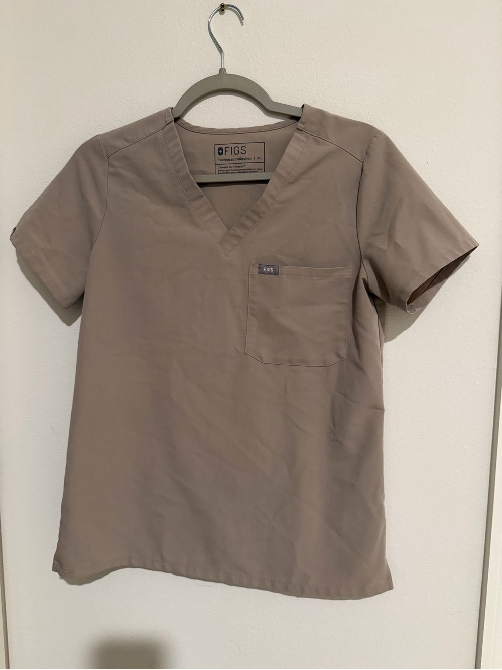 FIGS V-Neck Medical Scrub Top in Taupe